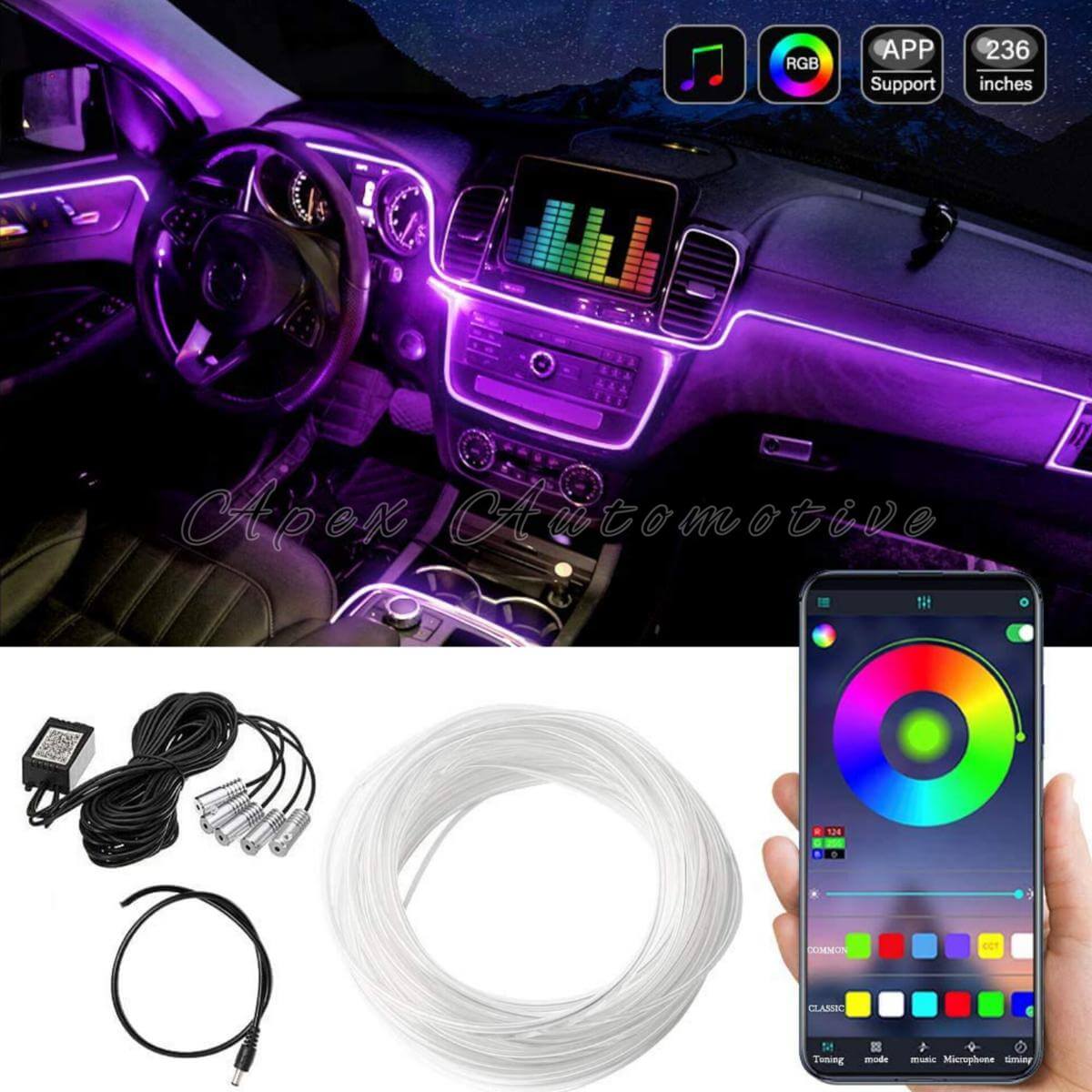 RGB Led Car Interior Atmosphere Ambient Lights