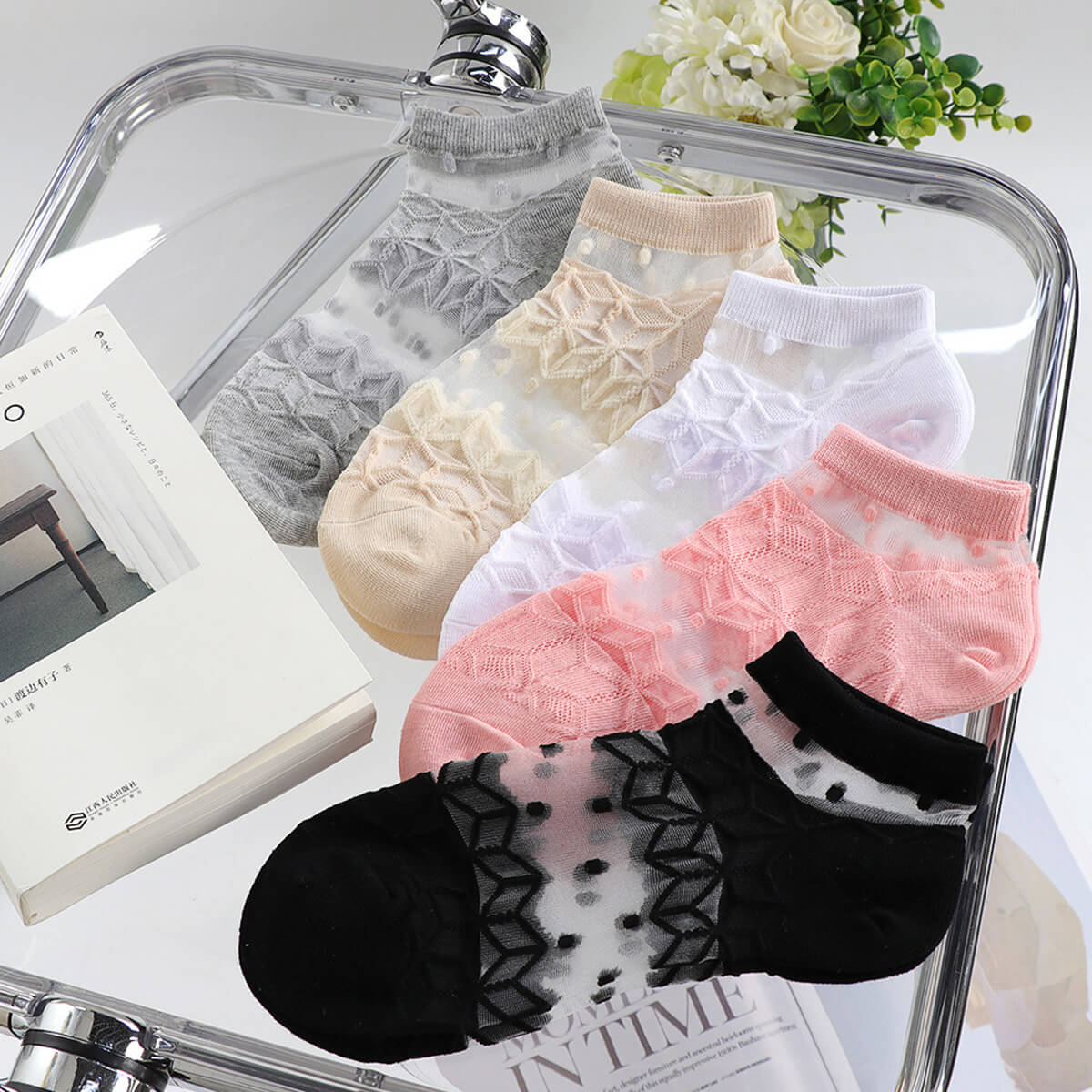 💎 Luxury Net Silk Ankle Socks for Women & Girls ✨