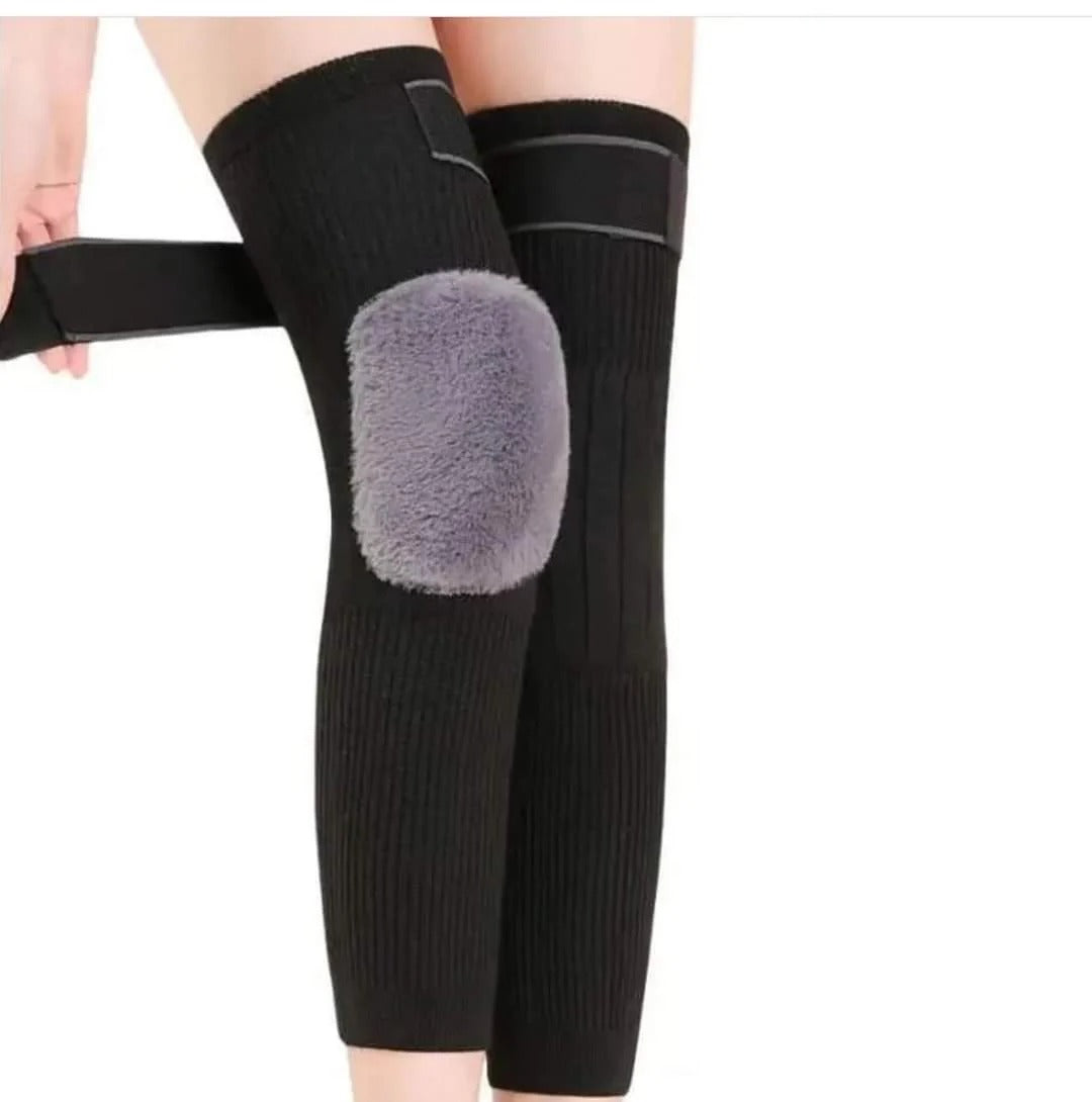 1Pair Unisex Winter Wool Elastic STRAP Knee Brace Pads Leg Warmers
