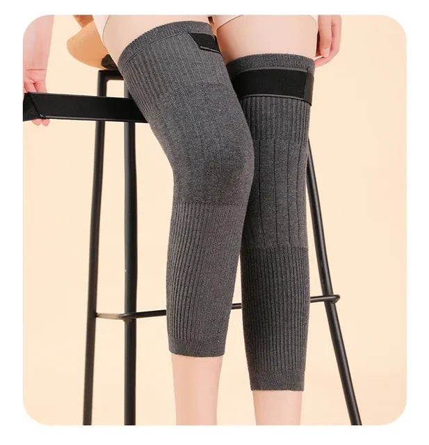 1Pair Unisex Winter Wool Elastic STRAP Knee Brace Pads Leg Warmers