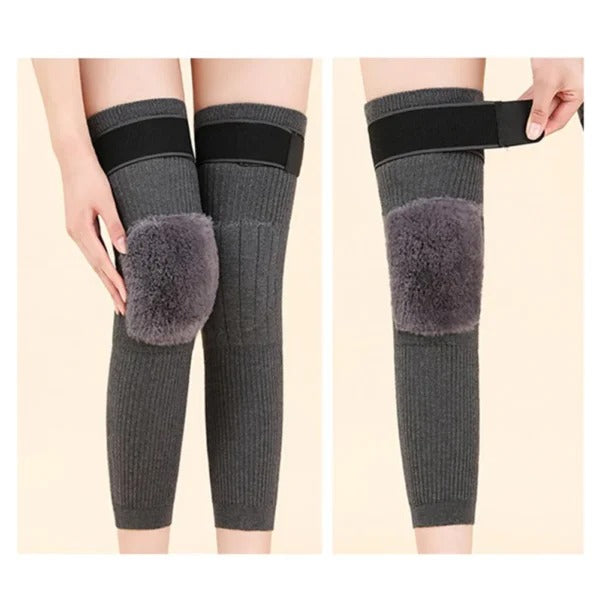 1Pair Unisex Winter Wool Elastic STRAP Knee Brace Pads Leg Warmers