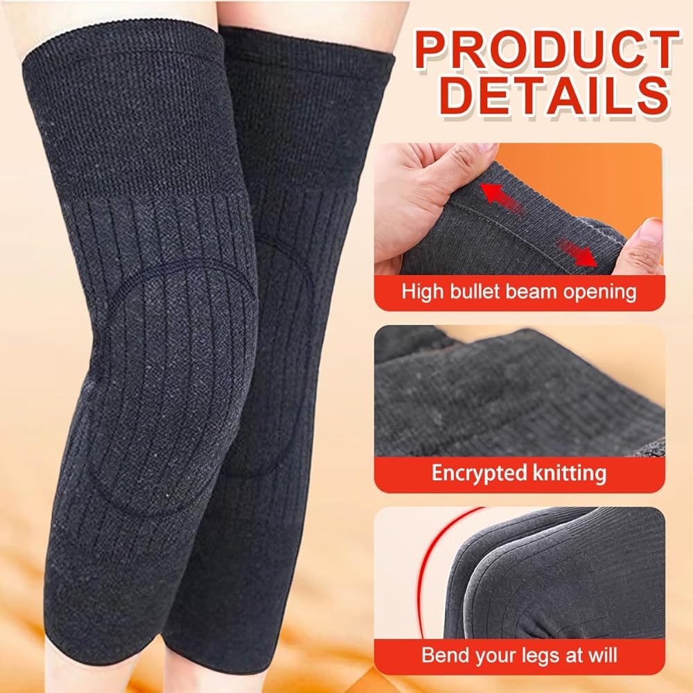1Pair Unisex Winter Wool Elastic STRAP Knee Brace Pads Leg Warmers