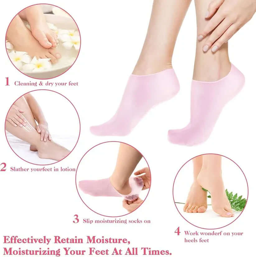 ✨ (BUY 1 GET 1 FREE)Moisturizing Gel Heel Silicone Socks (4 PCS) 🦶